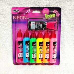 Tulip Neon Dimensional Fabric Paint, Basic Supplies, 6 Pieces